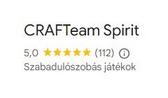 Crafteamspirit szabadulószobás játékok Google vélemények